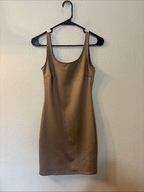 Soprano Tan Scoop-Neck Mini Tank Dress